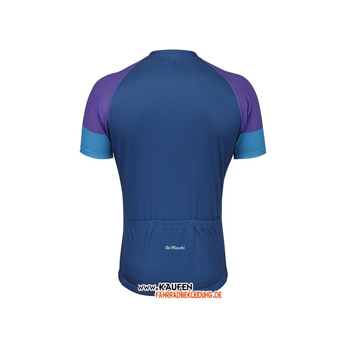 2021 De Marchi Kurzarmtrikot und Kurze Tragerhose Volett Gelb Blau